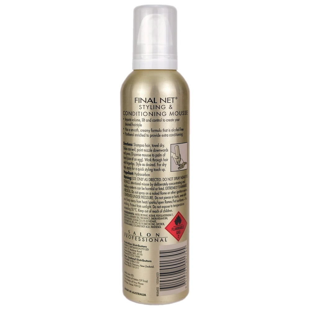 Final Net Styling & Conditioning Mousse Maximum Hold 200g