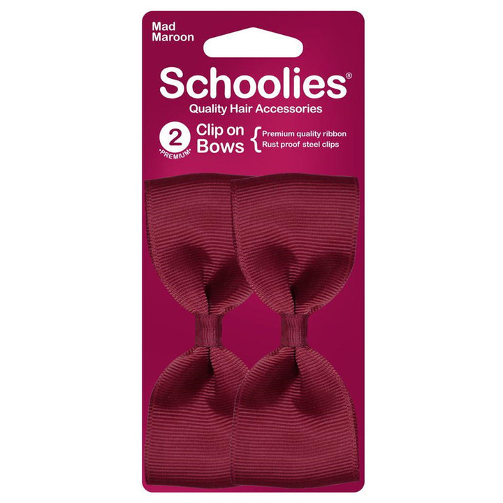 Schoolies Clip on Bows 2pc in Various Colours