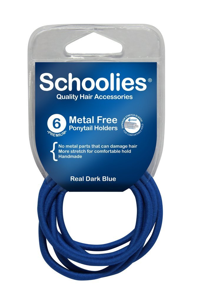 Schoolies Metal Free Ponytail Holders 6pc Various Colours