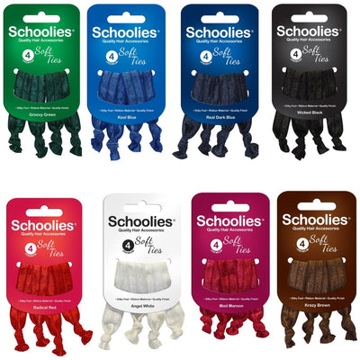 Schoolies Soft Ties 4pc in Various Colours