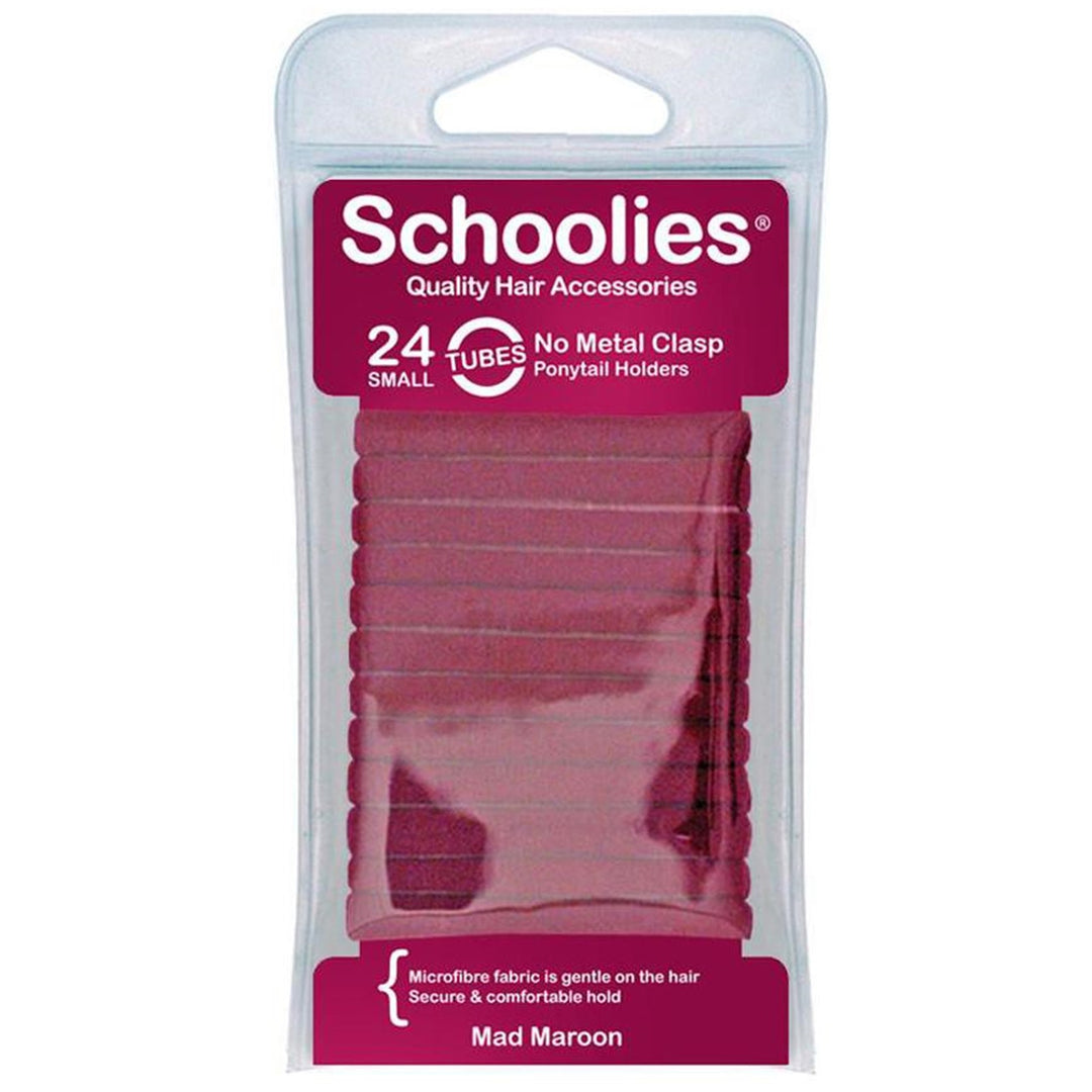 Schoolies Tubes Ponytail Holders 24pc in Various Colours