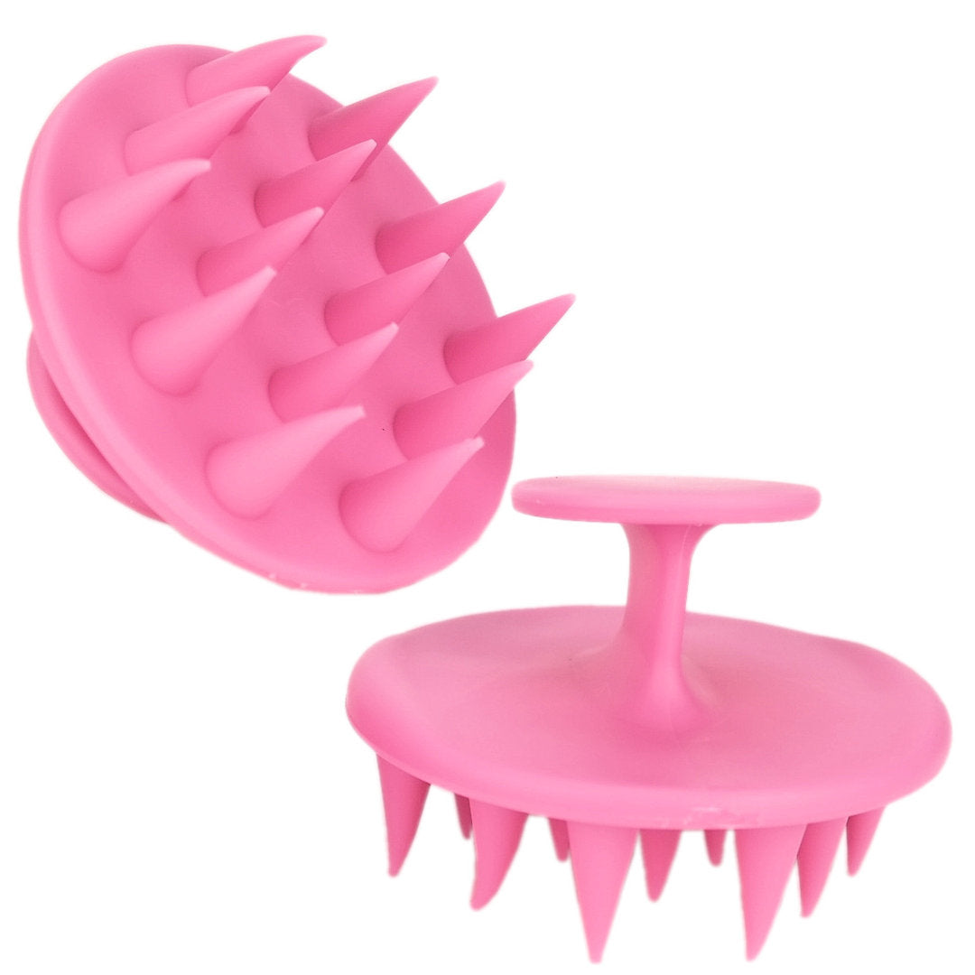 Scalp Hair Shampoo Massage Silicone Brush Pink