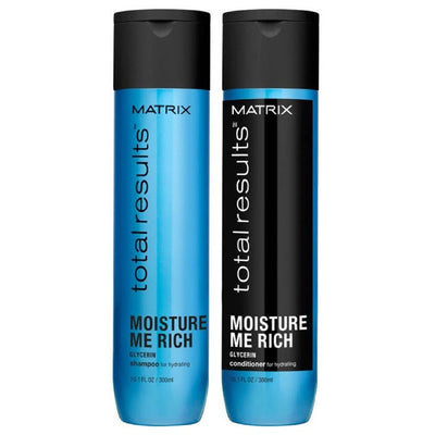 Matrix Total Results Moisture Me Rich 300ml Duo is the perfect combo for restoring hair moisture, leaving hair soft & replenished.