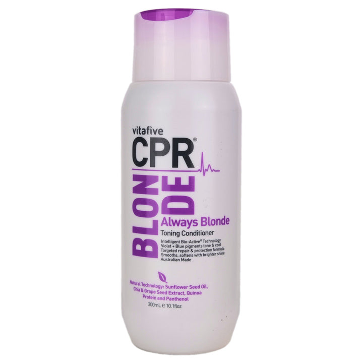 Vitafive CPR Blonde Conditioner 300ml tones, brightens & strengthens blonde hair, for a always clean blonde hair.