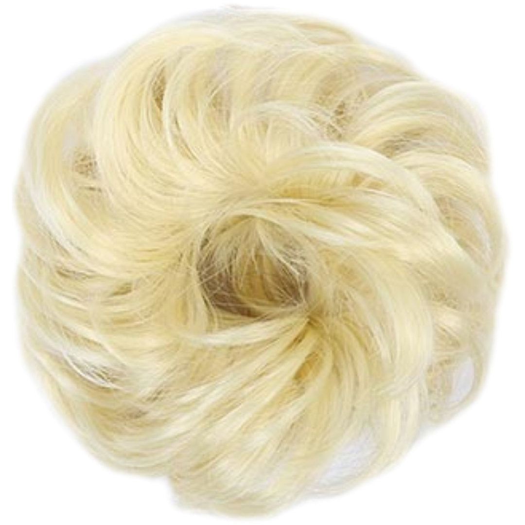 Wavy Curly Messy Blonde Elastic Synthetic Hair Bun