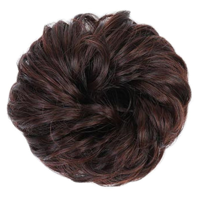 Wavy Curly Messy Brown Elastic Synthetic Hair Bun