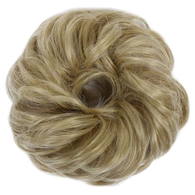 Wavy Curly Messy Light Brown Elastic Synthetic Hair Bun