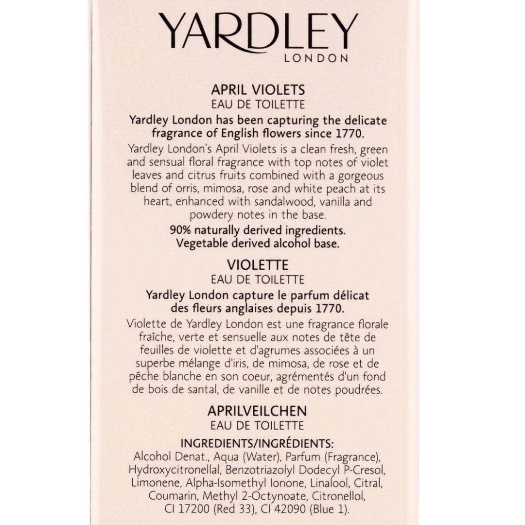 Yardley London APRIL VIOLETS Eau De Toilette Spray 50ml