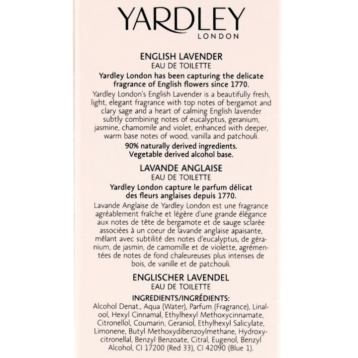 Yardley London ENGLISH LAVENDER Eau De Toilette Spray 125ml