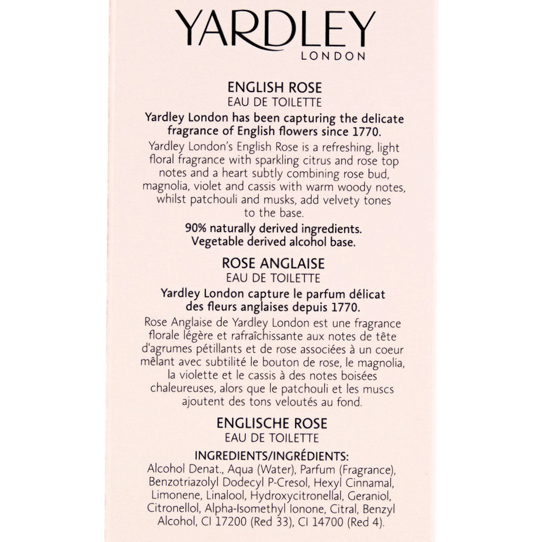 Yardley London ENGLISH ROSE Eau De Toilette Spray 50ml
