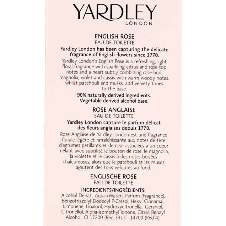 Yardley London ENGLISH ROSE Eau De Toilette Spray 50ml
