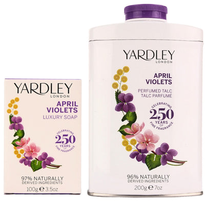 Yardley London April Violets Perfumed Talc and Luxury Soap Duo