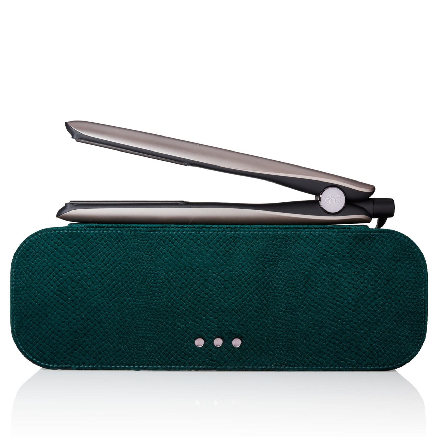 ghd Gold Advanced Styler with Emerald Green Vanity Case The Hair Hub