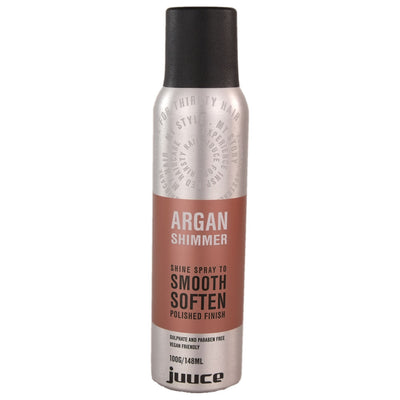 Juuce Argan Shimmer Shine Spray instantly provides a shiny smooth polished finish on all hair types.