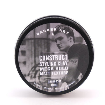 Juuce Barber Art Construct Styling Clay is perfect for creating massive texture with mega hold for long lasting hairstyles.