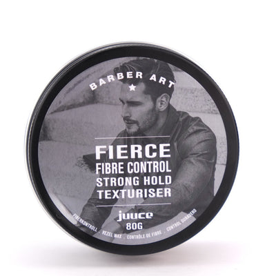 Juuce Barber Art Fierce Fibre Control is a dry fibre wax with strong hold.