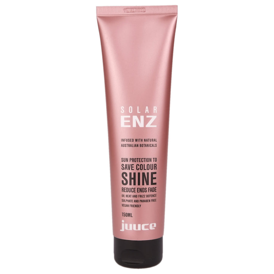 Juuce Solar Enz helps to restore moisture and strength to coloured chemically damaged hair.