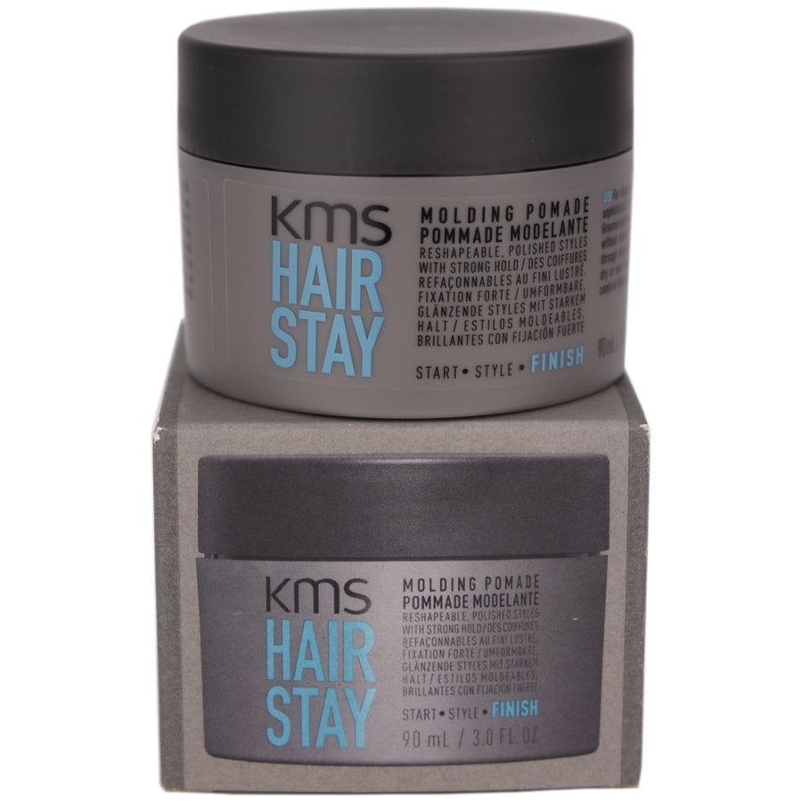 KMS Hair Stay Molding Pomade provides a reshapeable, polished style with strong hold.