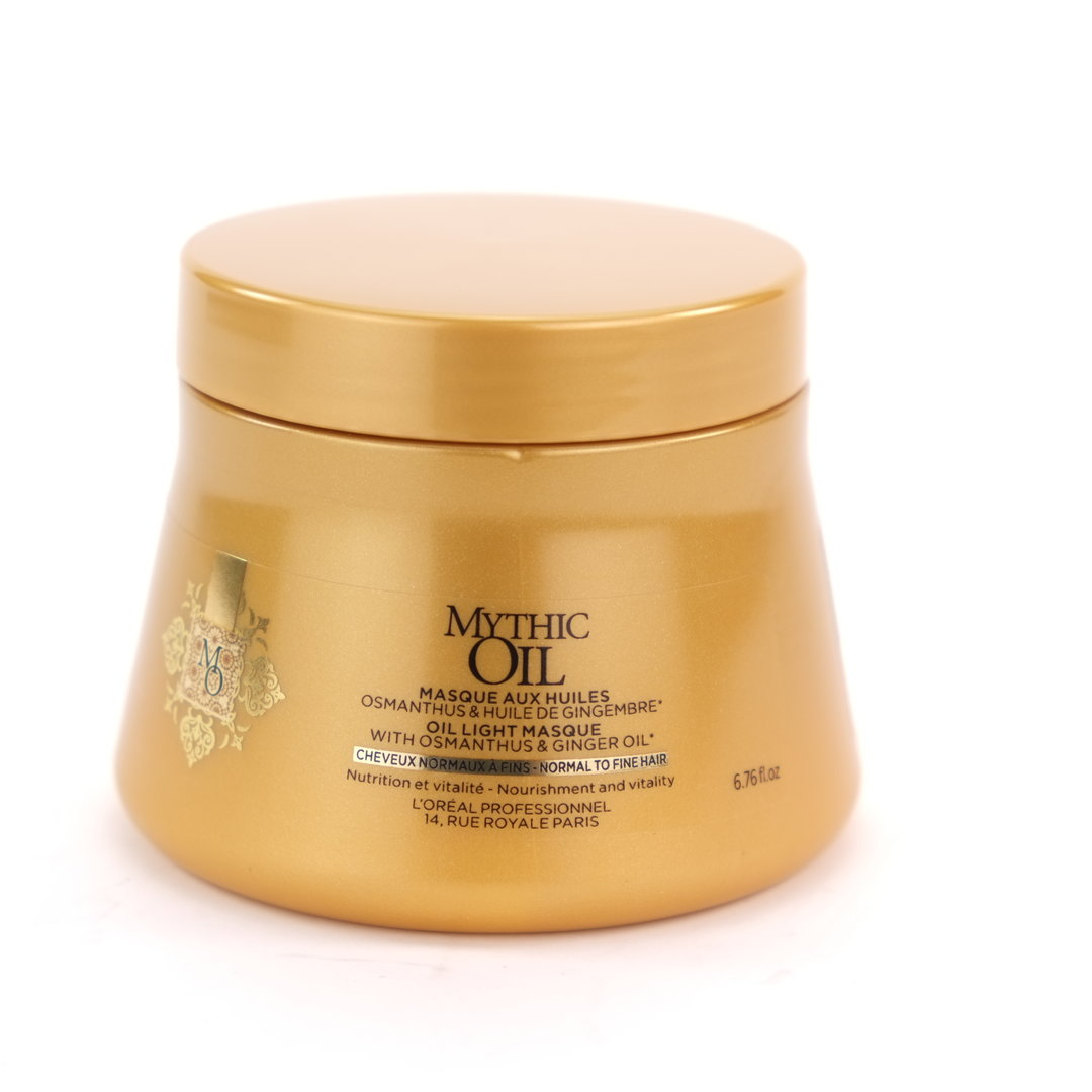 L'Oreal Professional Mythic Oil Light Masque is an oil light mask for normal to fine hair to provide nourishment, vitality, bounce, smooth and shine.