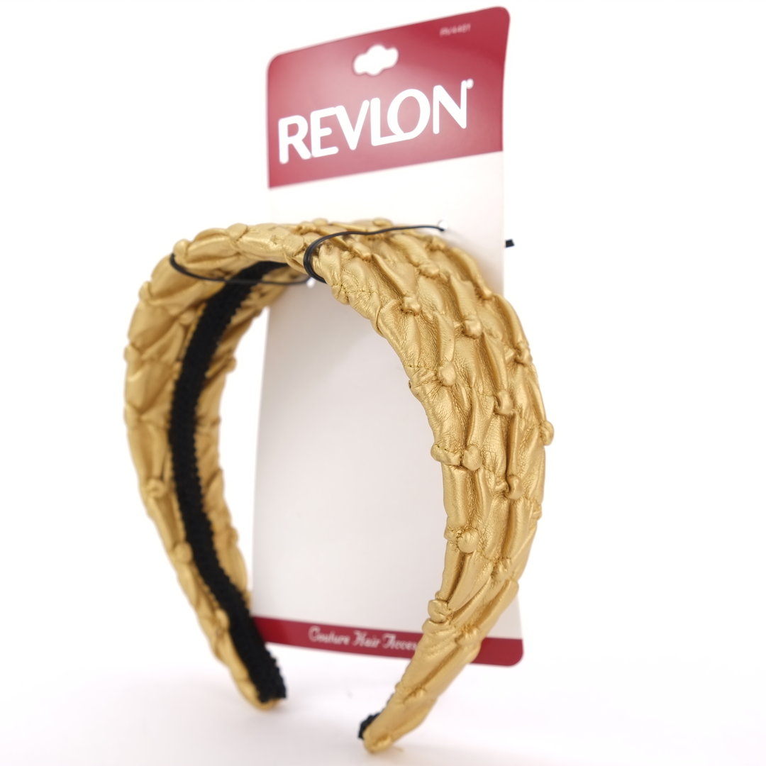 Revlon Gold Leatherette Ruffle Headband